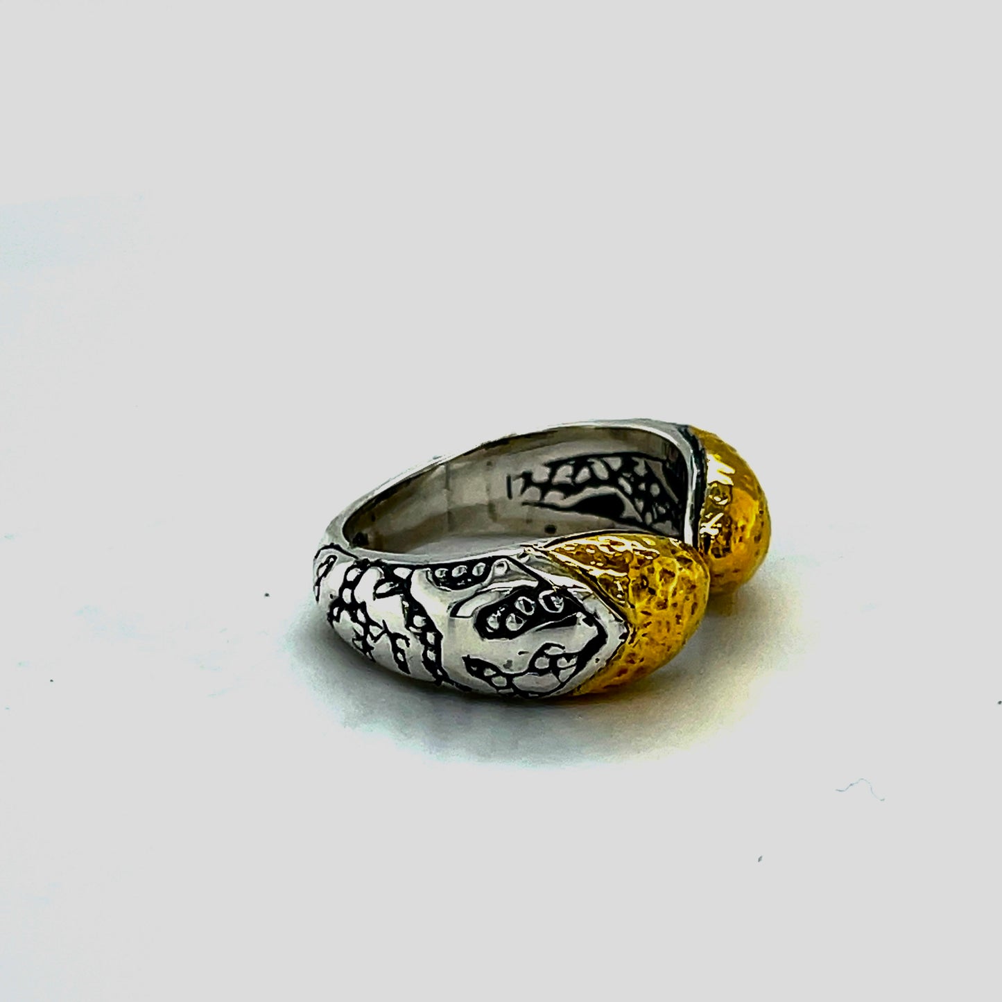 Silver ring with 18kt Gold accent