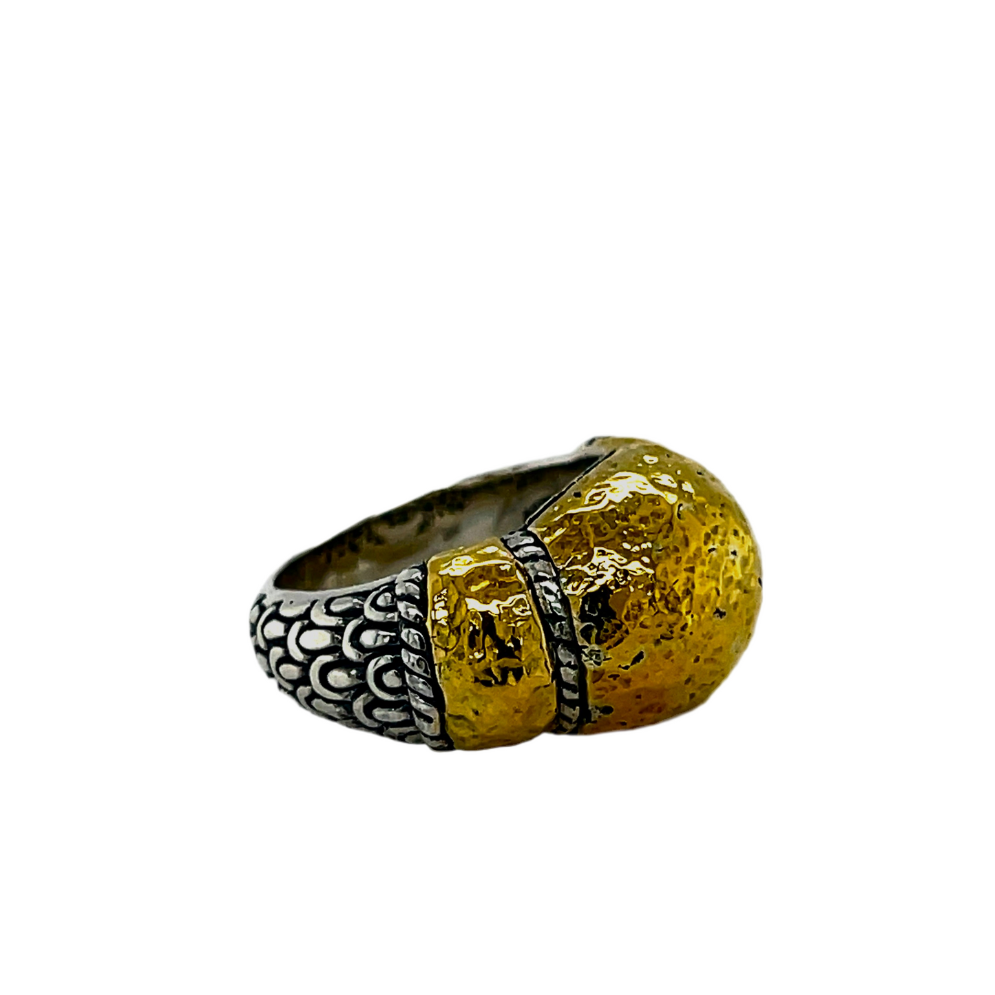 Silver gold ring