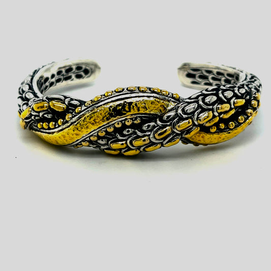Silver gold cuff bracelet