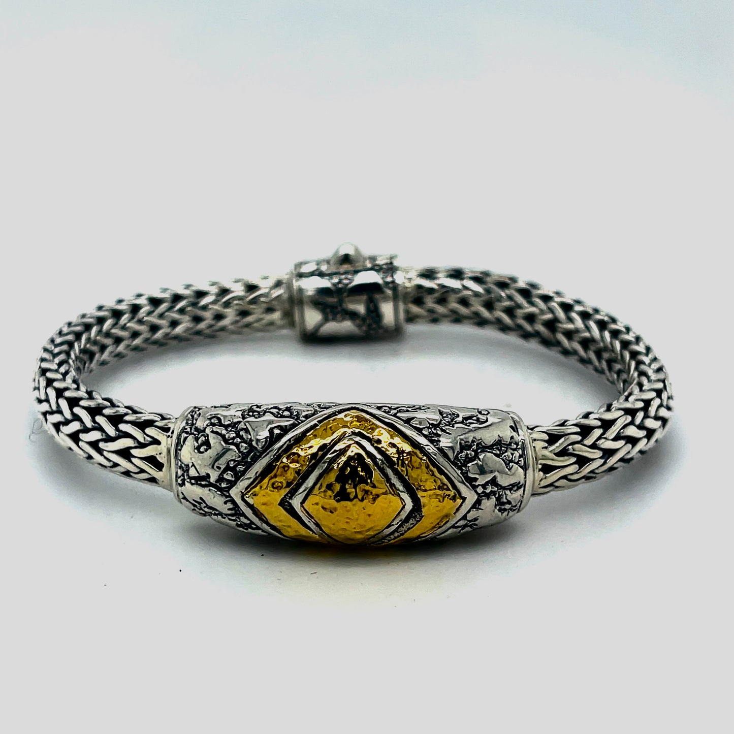 Silver gold link bracelet