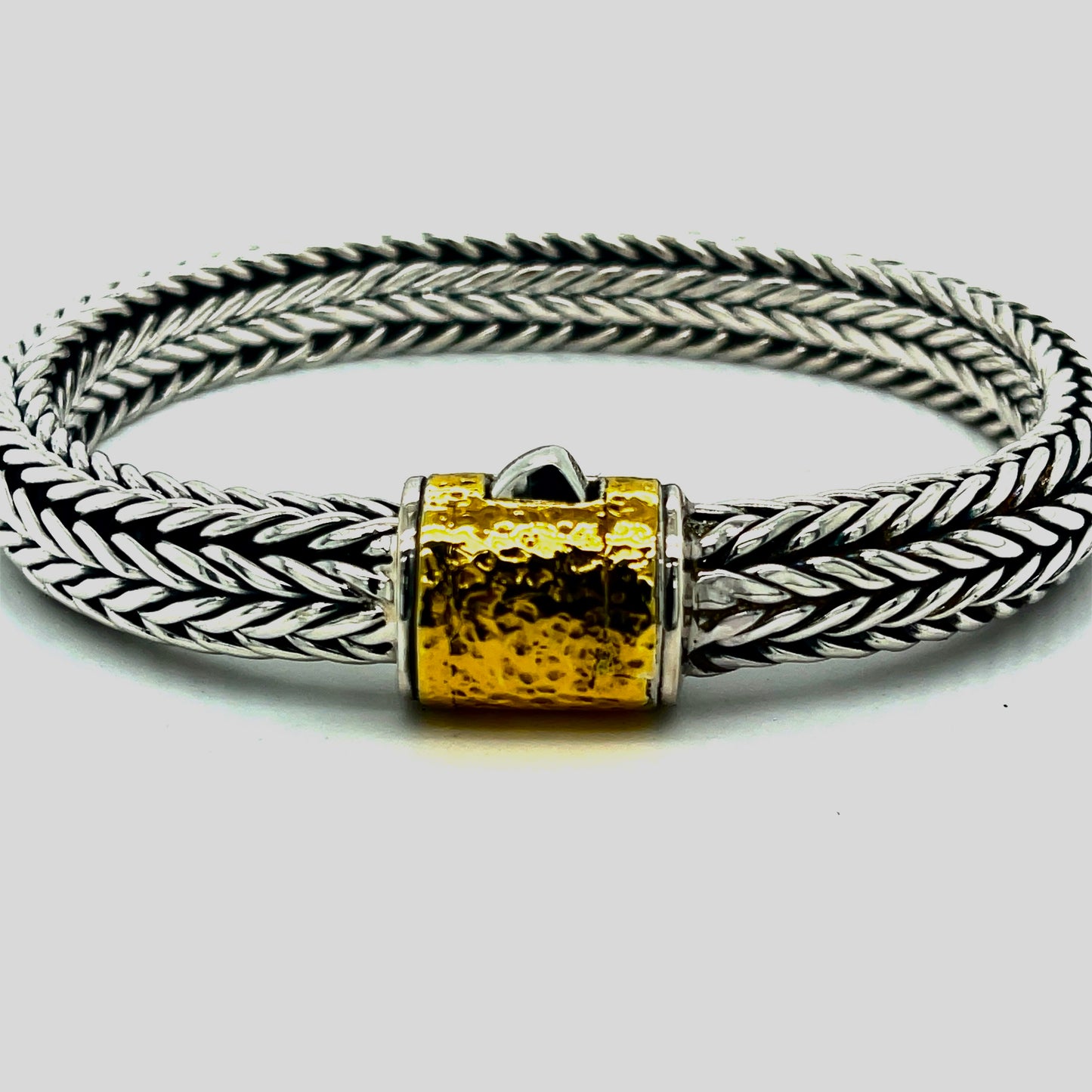 Silver gold rounded chain  bracelet