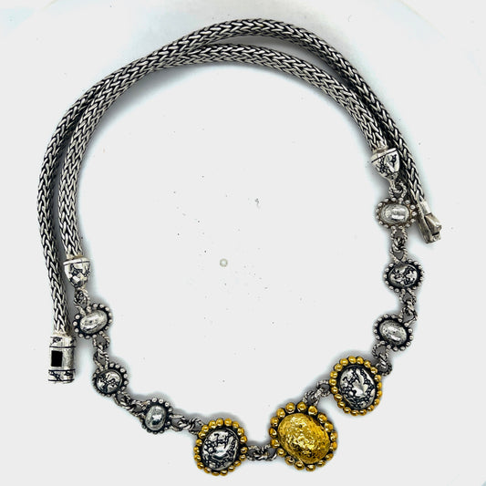 Silver and 18kt Gold necklace