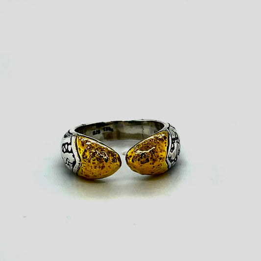 Silver ring with 18kt Gold accent