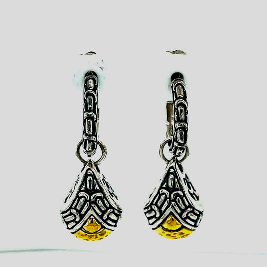 Silver and 18kt Gold earrings