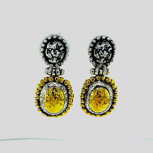 Silver earrings with 18kt Gold accent