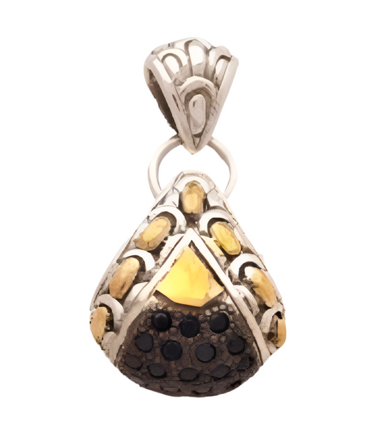 SPG193-15BS -Silver gold nckl with black sapphires