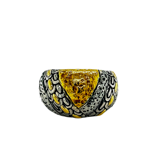 18kt Gold and Silver ring