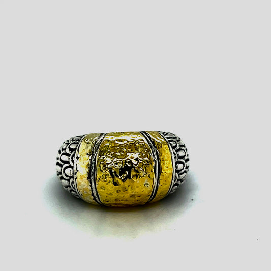 Silver Ring with 18kt Gold accent