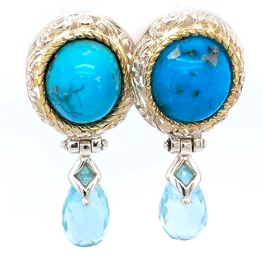 Turquoise & Aqua Silver Earrings