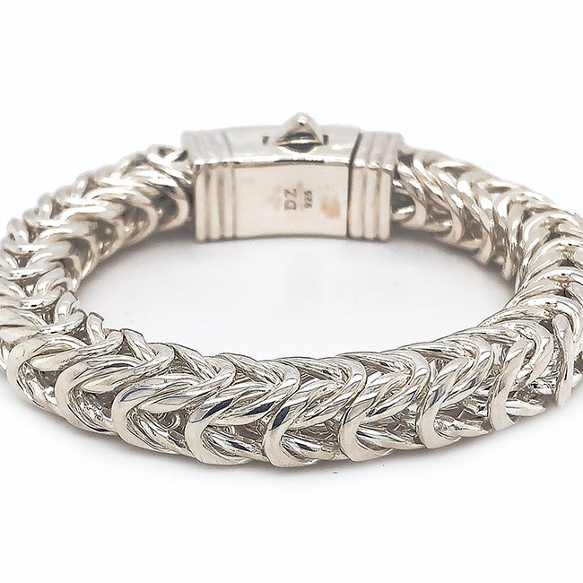 Square Style Thick Silver Bracelet